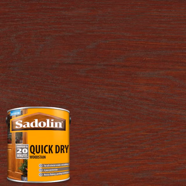 Sadolin QD Water-Based Weatherproof Woodstain, Mahogany Brown, 1 l