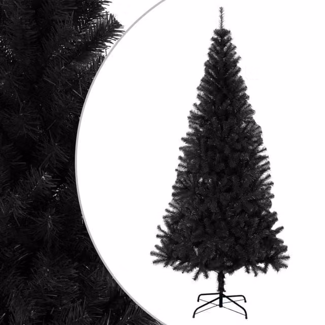 Berkfield Home Artificial Black Christmas Tree with Stand, Height: 180 cm – 1