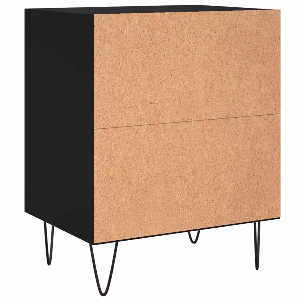 Berkfield Home Set of 2 Black Bedside Cabinets, W/D/H: 40 x 30 x 50 cm – 4