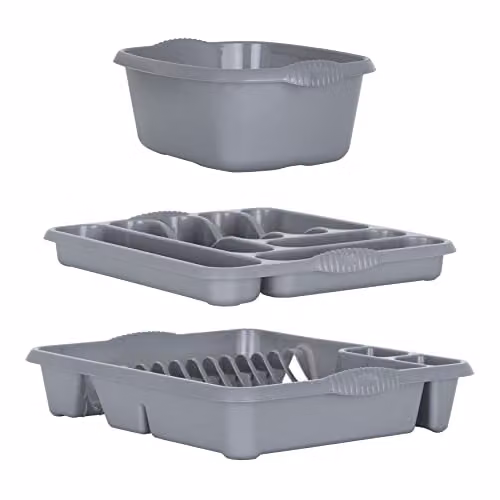 Wham Casa 3 Piece Plastic Kitchen Set in Silver and Grey – 2