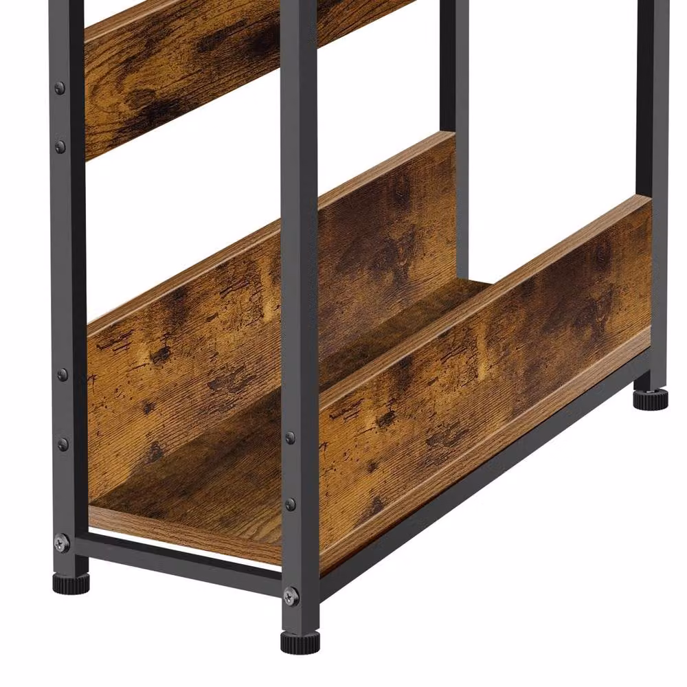 FLAVORA 3-Tier Narrow Side Table in Brown, W/D/H: 43 x 18 x 55 cm – 3