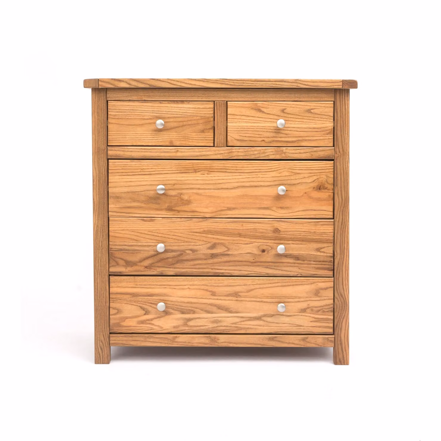 Cabinet Bits Trivento 5 Drawer Chest of Drawers in Sand Brown with Chrome Knobs