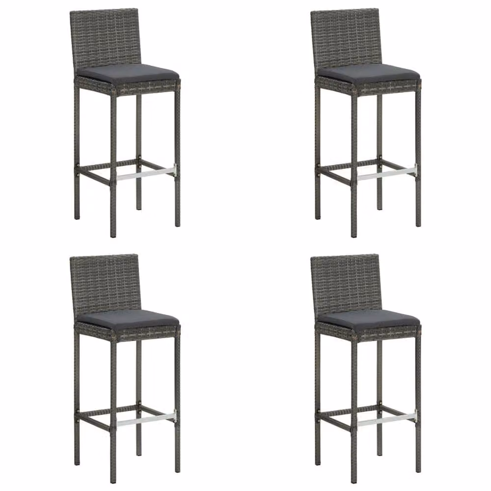 Berkfield Home Elegant 5 Piece Grey Poly Rattan Garden Bar Set with Cushions – 1