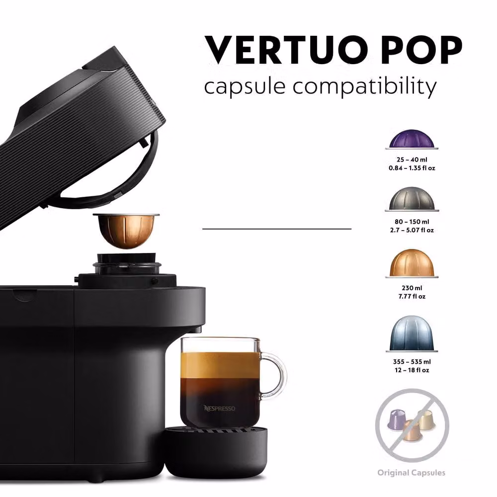 Nespresso Vertuo Pop Capsule Coffee Machine, Black – 2