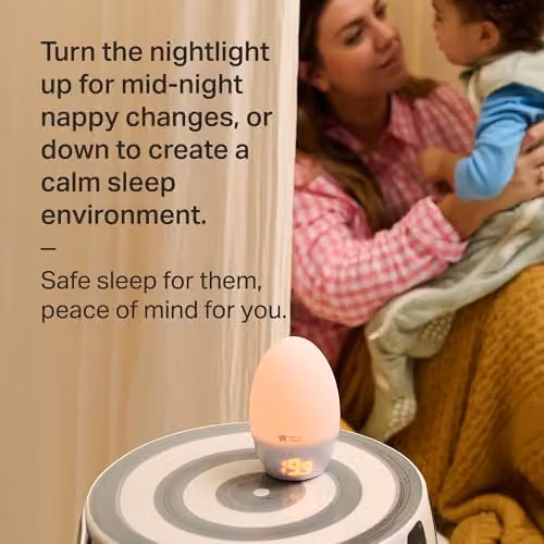 Tommee Tippee GroEgg 2 Nursery Room Thermometer and Dimmable LED Night Light in White or Grey – 4