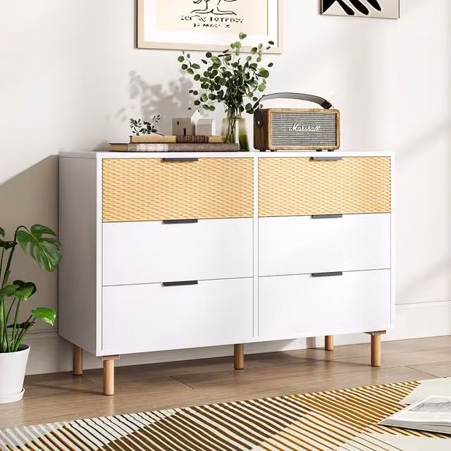 Livingandhome Modern White Matt Freestanding Wooden Cabinet