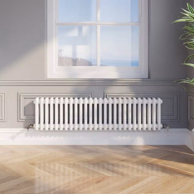 Temprazo White Steel Wall Radiator H: 60.5 cm, W: 30 cm