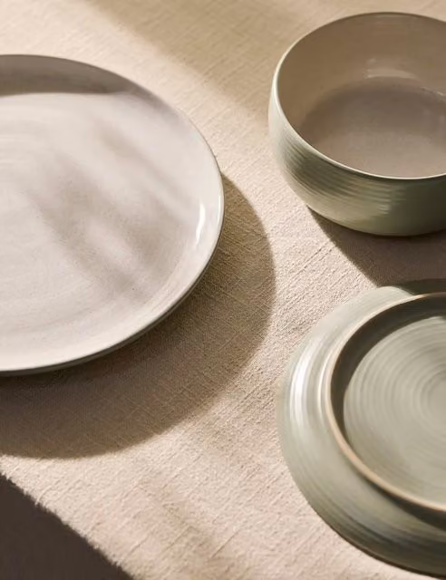 M&S Michigan 12 Piece Green Stoneware Dinner Set