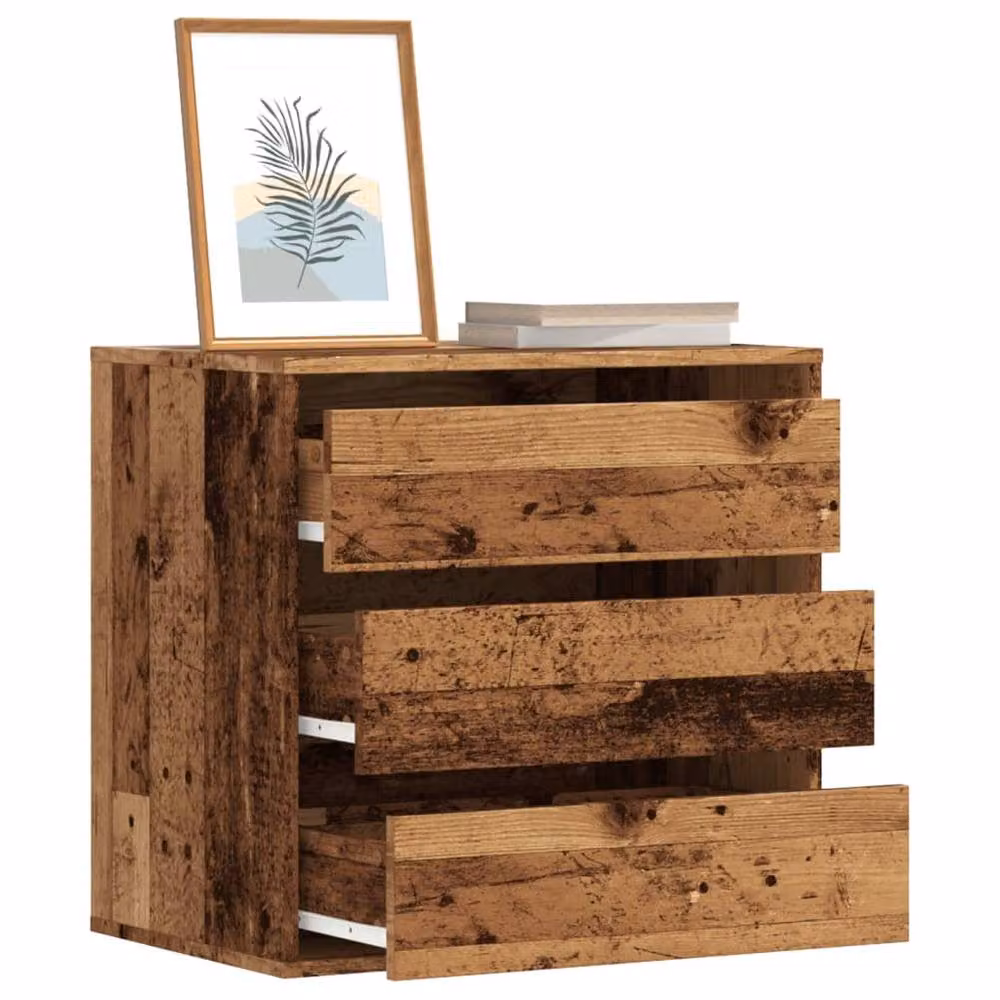 Berkfield Home Corner Chest of Drawers in Old Wood Brown, W/D/H: 60 x 41 x 58 cm – 2
