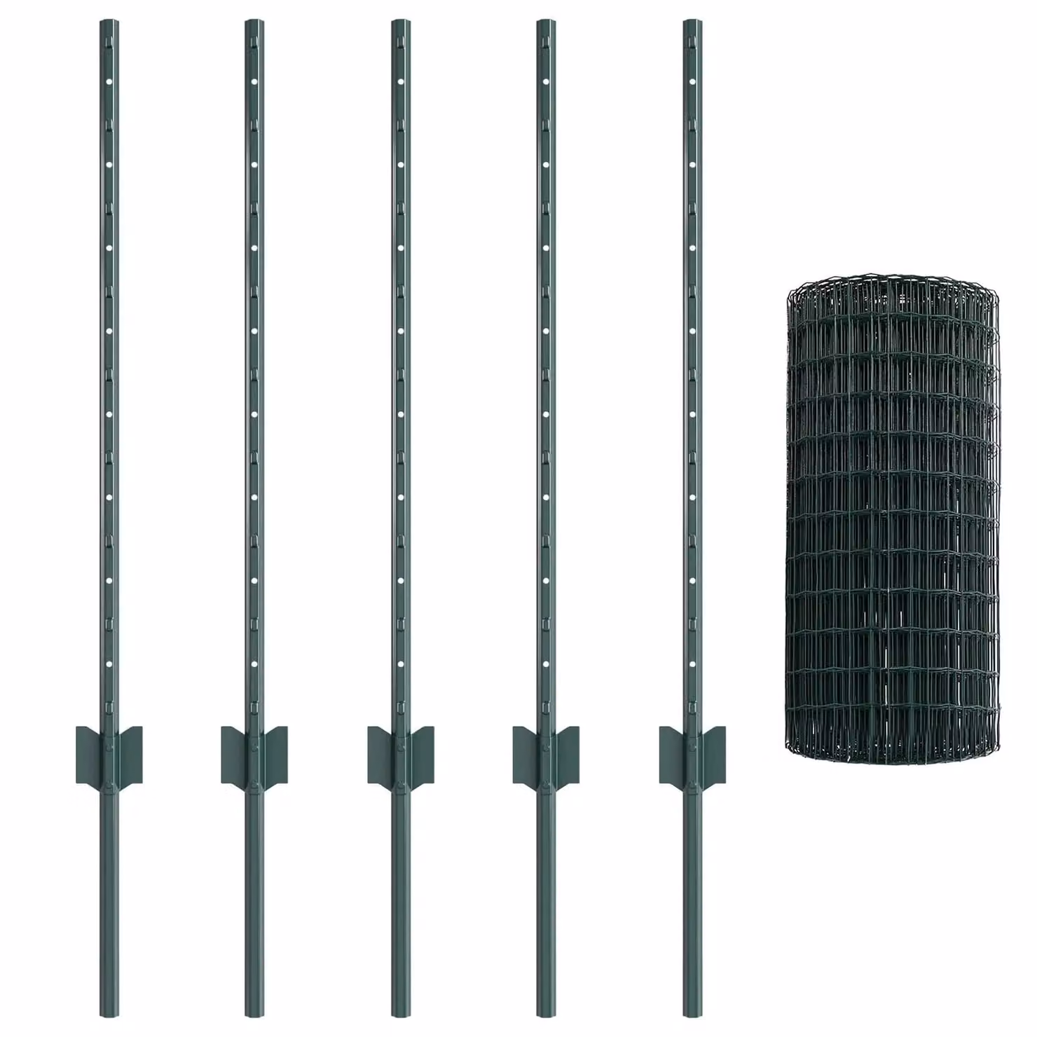 Berkfield Home Garden Fence Set of 2, Green Steel, W: 10 m, H: 0.8 m – 1