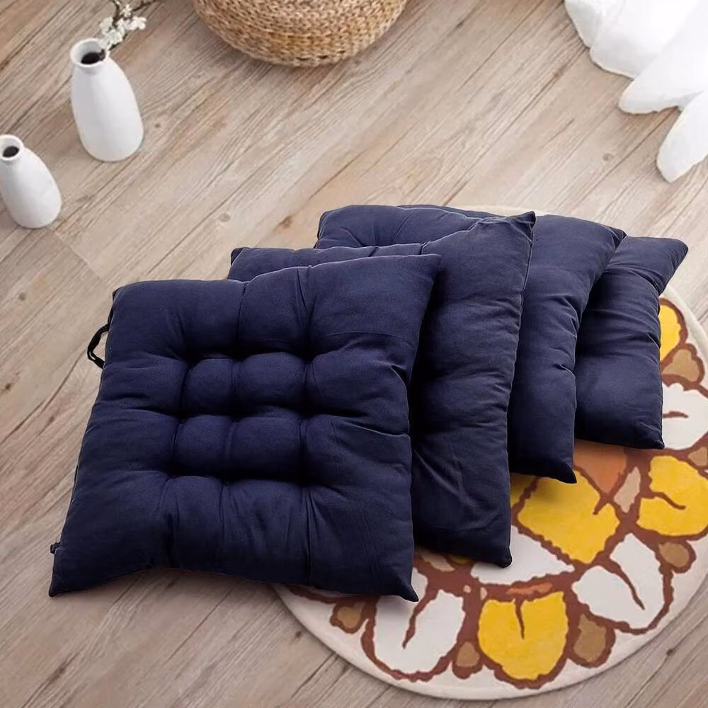 FLAVORA 6 Pack Blue Foam Seat Pads for Dining Room, Garden or Kitchen Chairs, W/D: 100 x 100 cm – 2