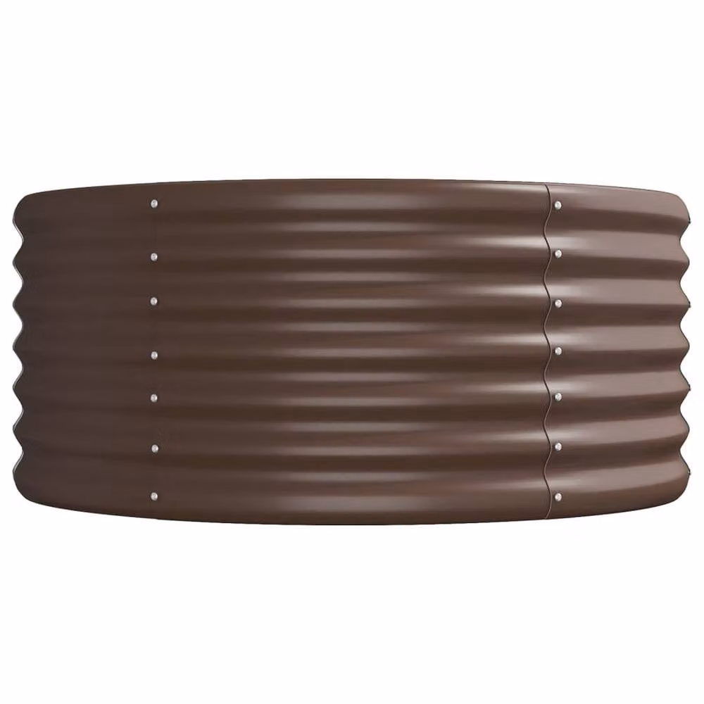 Berkfield Home Garden Powder-coated Steel Raised Bed in Brown, W: 440 cm, D: 80 cm, H: 36 cm – 4