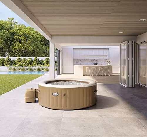 Intex PureSpa Bubble 8 Person Inflatable Round Hot Tub Spa in Beige, Diameter: 236 cm – 3