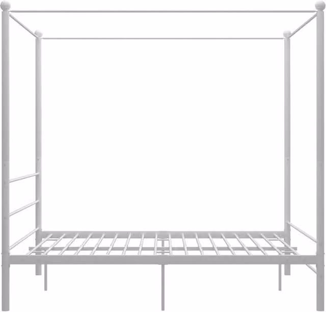 Berkfield Home White Metal Canopy Bed Frame
