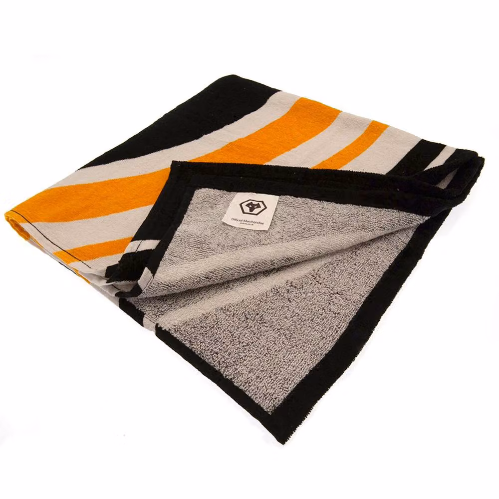 Wolverhampton Wanderers FC Crest Black Cotton Beach Towel – 2