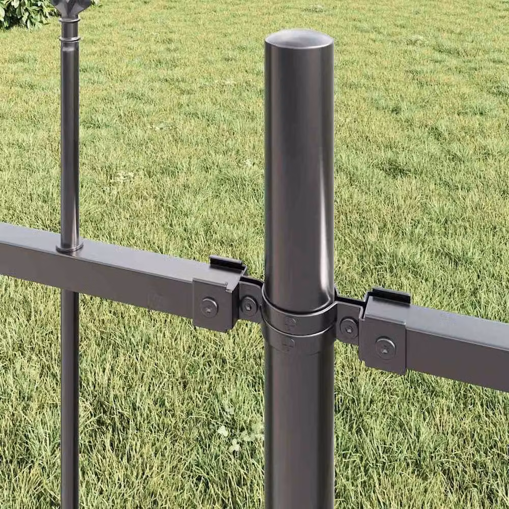 Berkfield Home Garden Fence Set of 2, Grey Powder-Coated Steel – 3