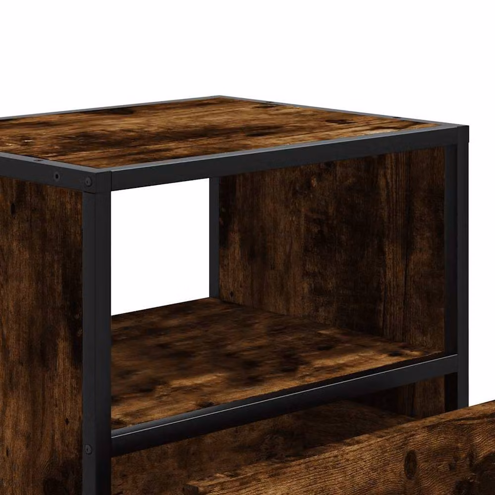 Berkfield Home Wall-mounted Bedside Cabinet in Smoked Oak Brown, W: 40 cm, D: 31 cm, H: 39.5 cm – 7