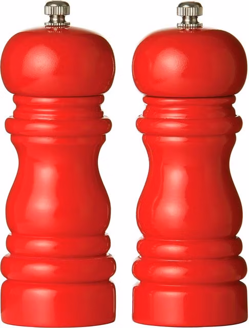 Premier Housewares Red Hi Gloss Salt and Pepper Mill Set – 3