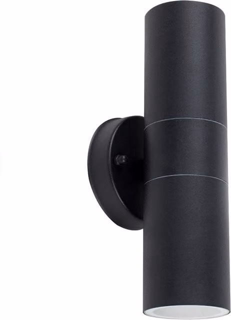ValueLights Pair of Modern Black Stainless Steel IP44 Rated Outdoor Up and Down LED Wall Lights