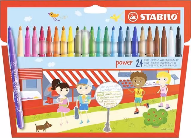 STABILO Power Medium Fibre-Tip Pens in Multicolour