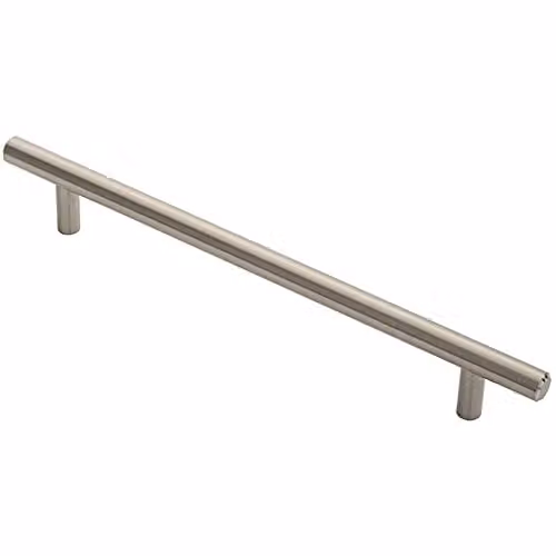 Loops Round T-Bar Cabinet Pull Handle in Satin Nickel, 252 x 12 mm with 192 mm Fixing Centres