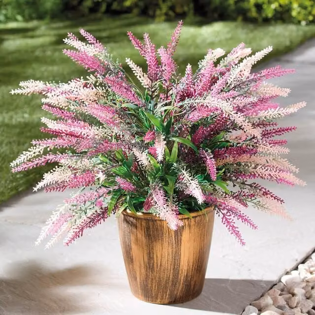 Gainsborough Artificial Heather Arrangement in Pot, Purple and Pink, H: 41 cm, W: 39 cm, D: 39 cm