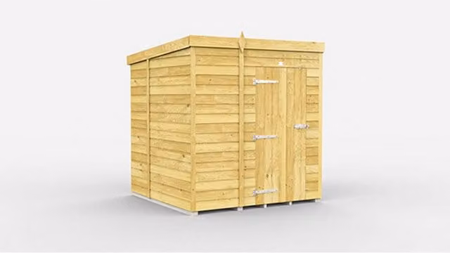 Buttercup Farm Brown Pent Shed with Single Door and No Windows, W185 x D214 x H201 cm