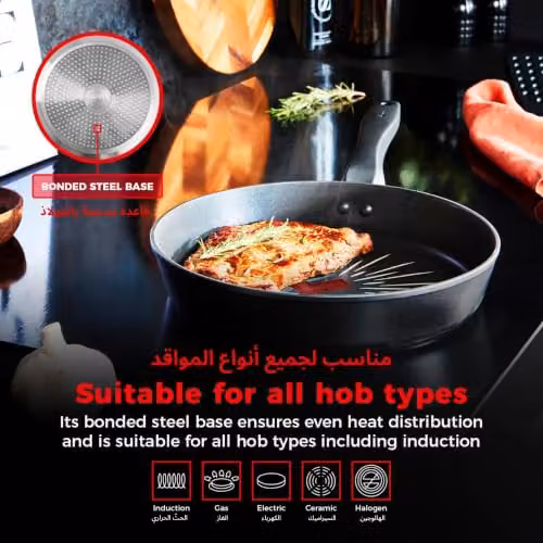 Tower SmartStart Non-Stick Aluminium Frying Pan, Black, 24cm – 4