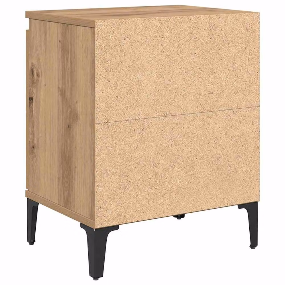 Berkfield Home Modern Artisan Oak Bedside Table in Brown – 3