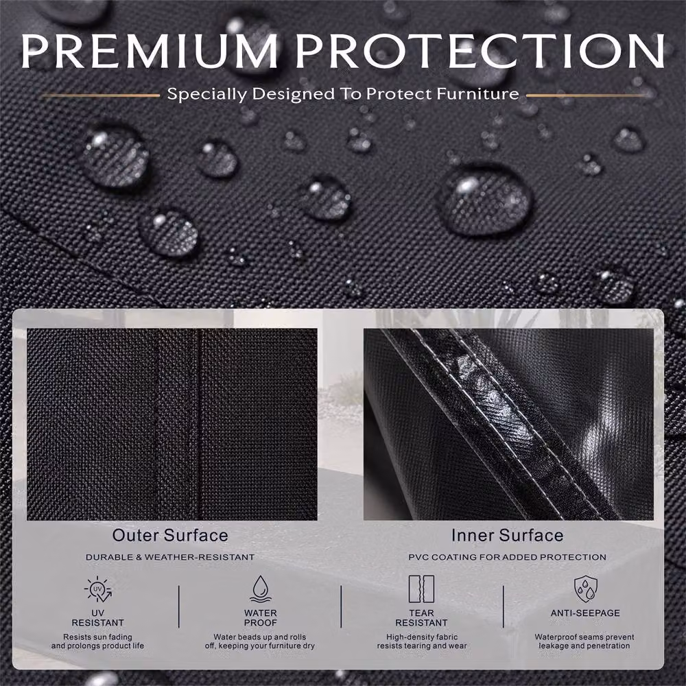 Direct Wicker Heavy Duty Waterproof Garden Furniture Sofa Cover in Black – 3