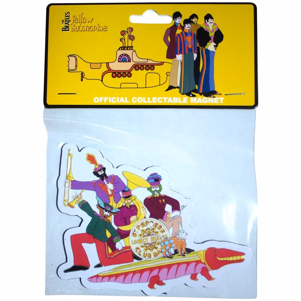 Rock Off The Beatles Yellow Submarine Band On Croc Embossed Fridge Magnet, Multicolour and Yellow – 2
