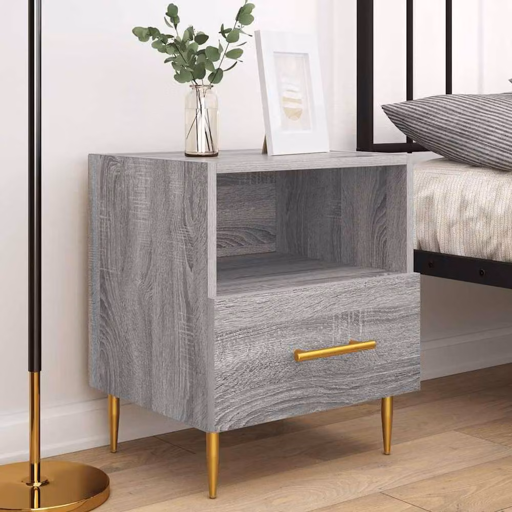 Berkfield Home Set of 2 Grey Sonoma Bedside Cabinets, W/D/H: 40 x 35 x 47.5 cm – 3