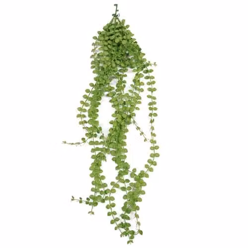 Green Leaf Hanging Artificial Plant Pearl String, UV and Fire Resistant, 92cm