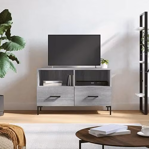 vidaXL Modern TV Cabinet in Grey Sonoma, W: 80 cm, D: 36 cm, H: 50 cm – 2
