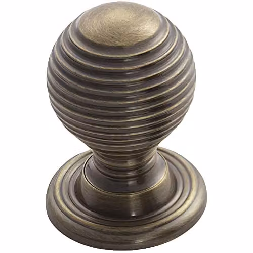 Loops Textured Reeded Ball Cupboard Door Knob in Brushed Florentine Bronze