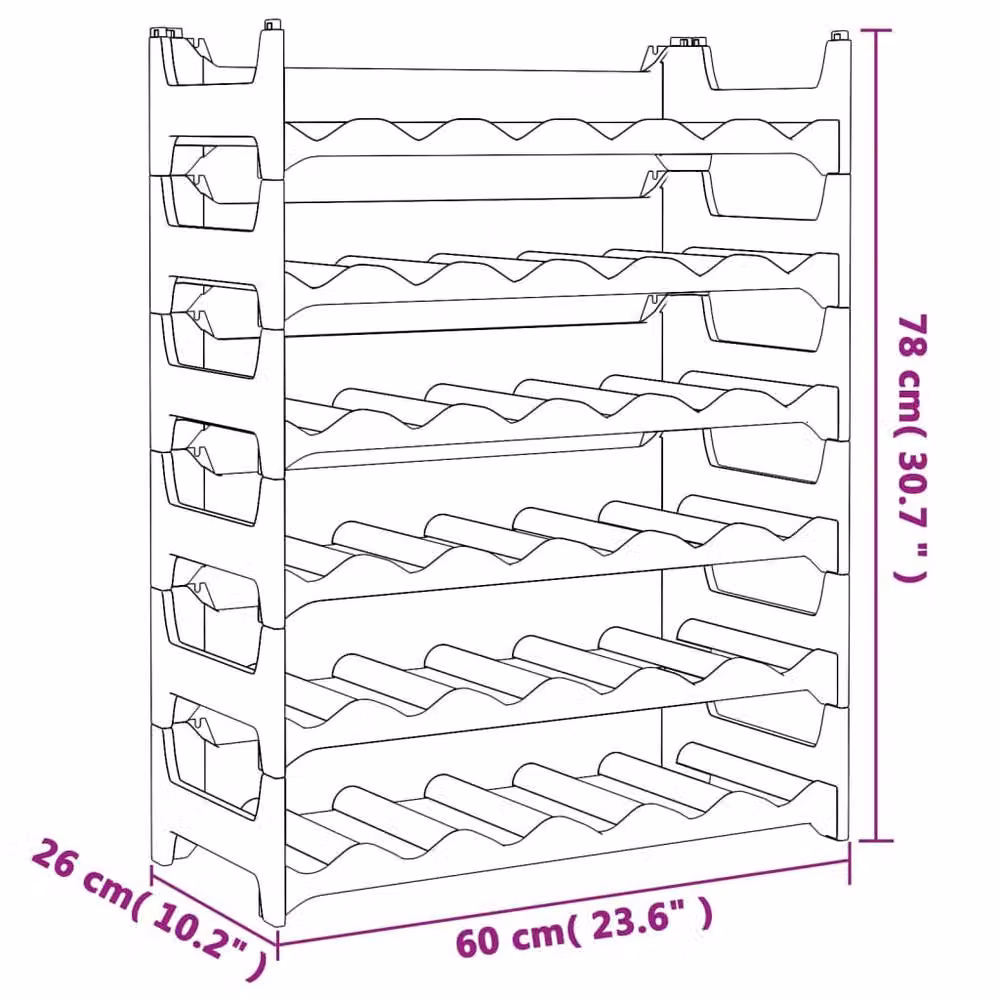 Berkfield Home Stackable Wine Rack for 36 Bottles in Matt Black – 6