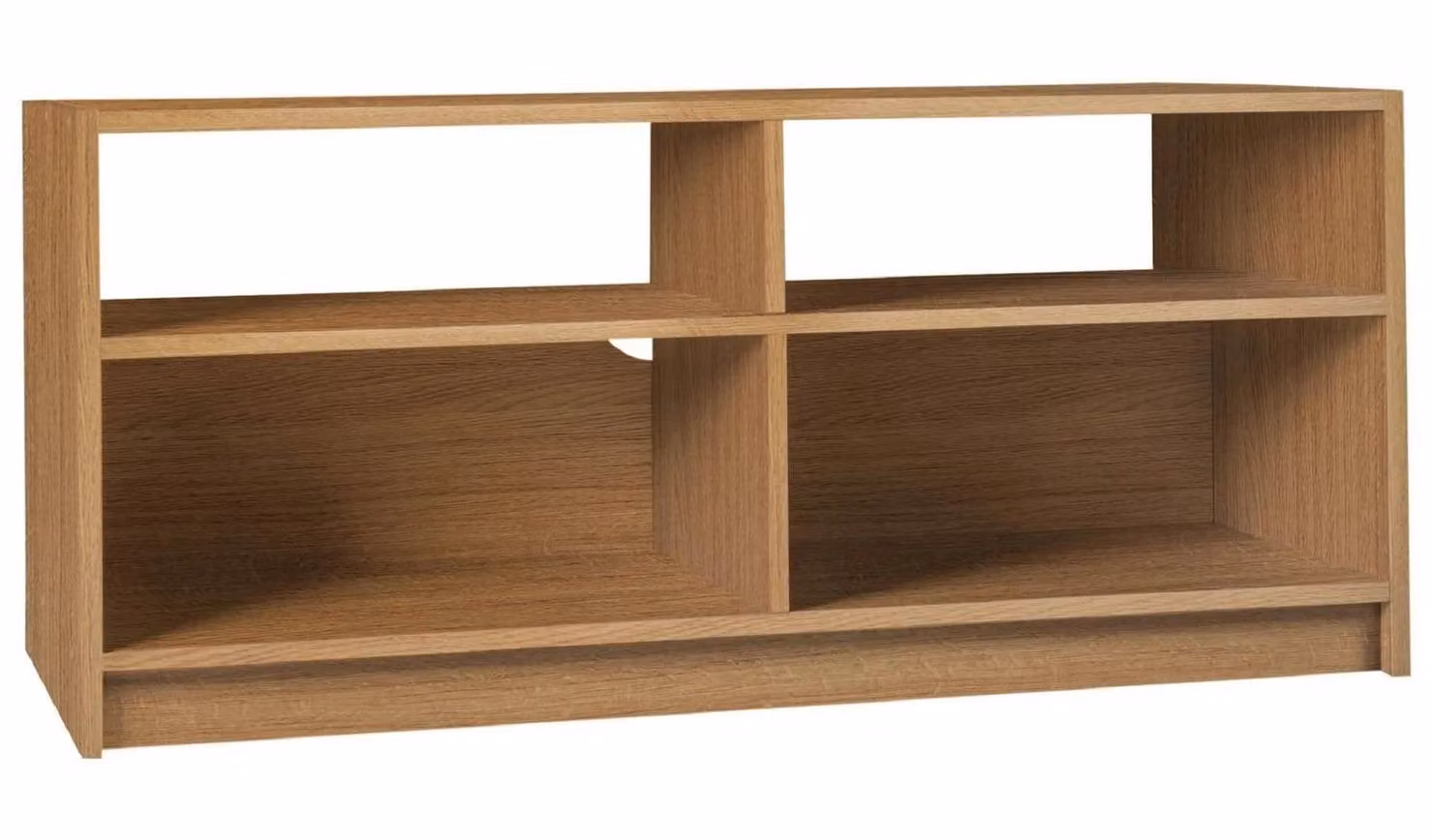 Maine Natural Media Stand TV Unit and Storage Cabinet in Brown and Beige