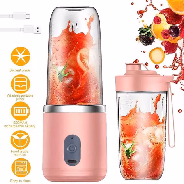 NESTLUNE Portable Mini Smoothie Blender in Pink