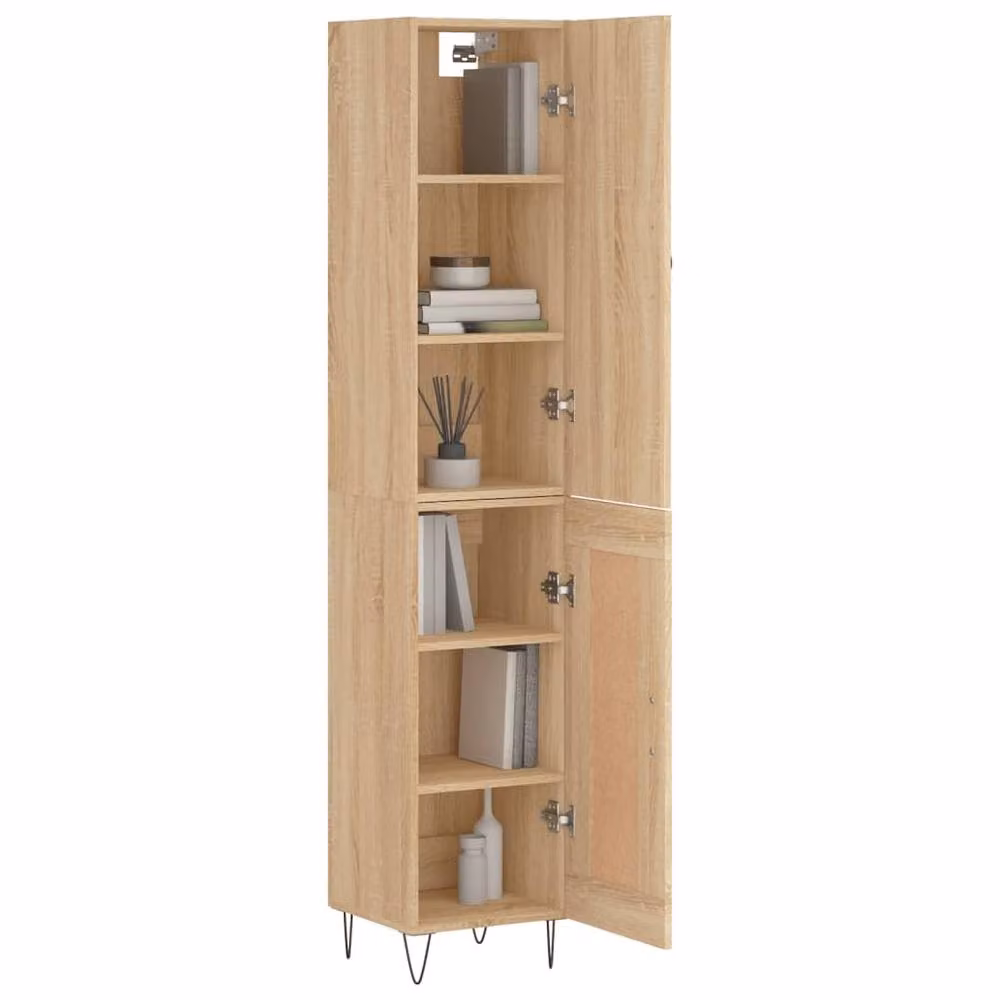 Berkfield Home Sonoma Oak Highboard in Brown, W/D/H: 34.5 x 34 x 180 cm – 2