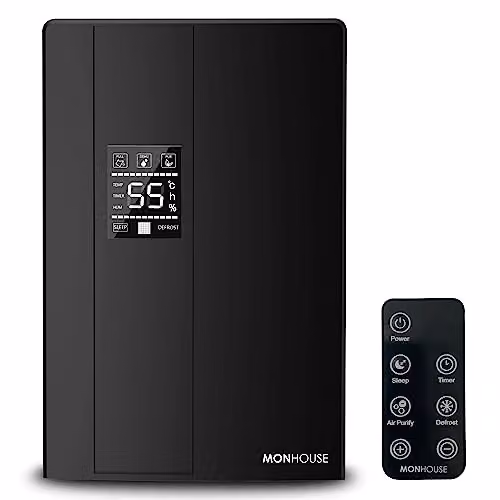 MONHOUSE Premium Dehumidifier with 24-hour Timer and 2.2L Capacity, Black – 1