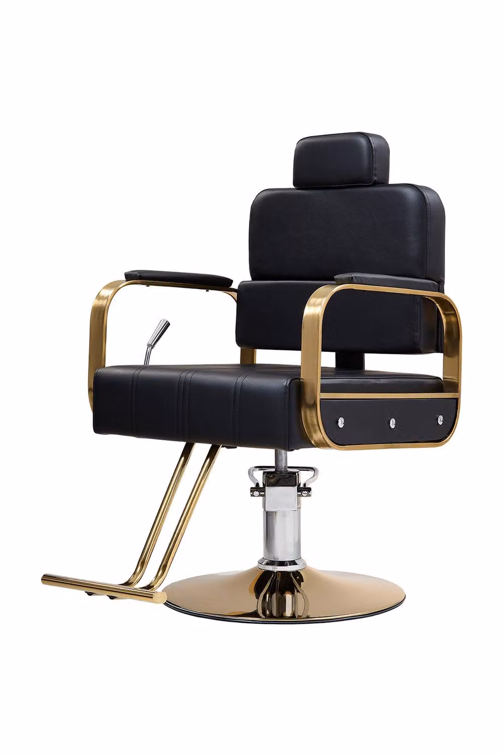 Living and Home Height Adjustable Reclining Swivel Salon Barber Chair in Black – 2