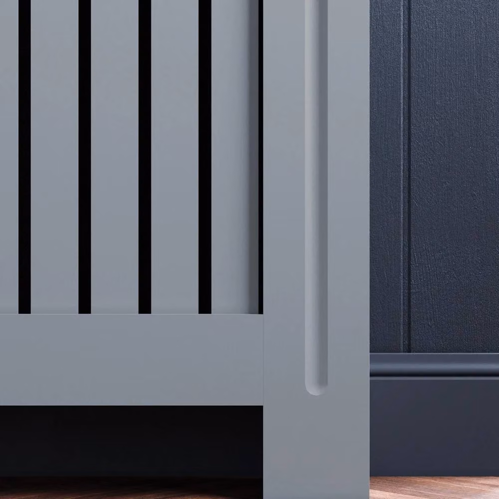 ERGOVEXA Grey MDF Radiator Cover Cabinet with Vertical Grill Shelf – 4