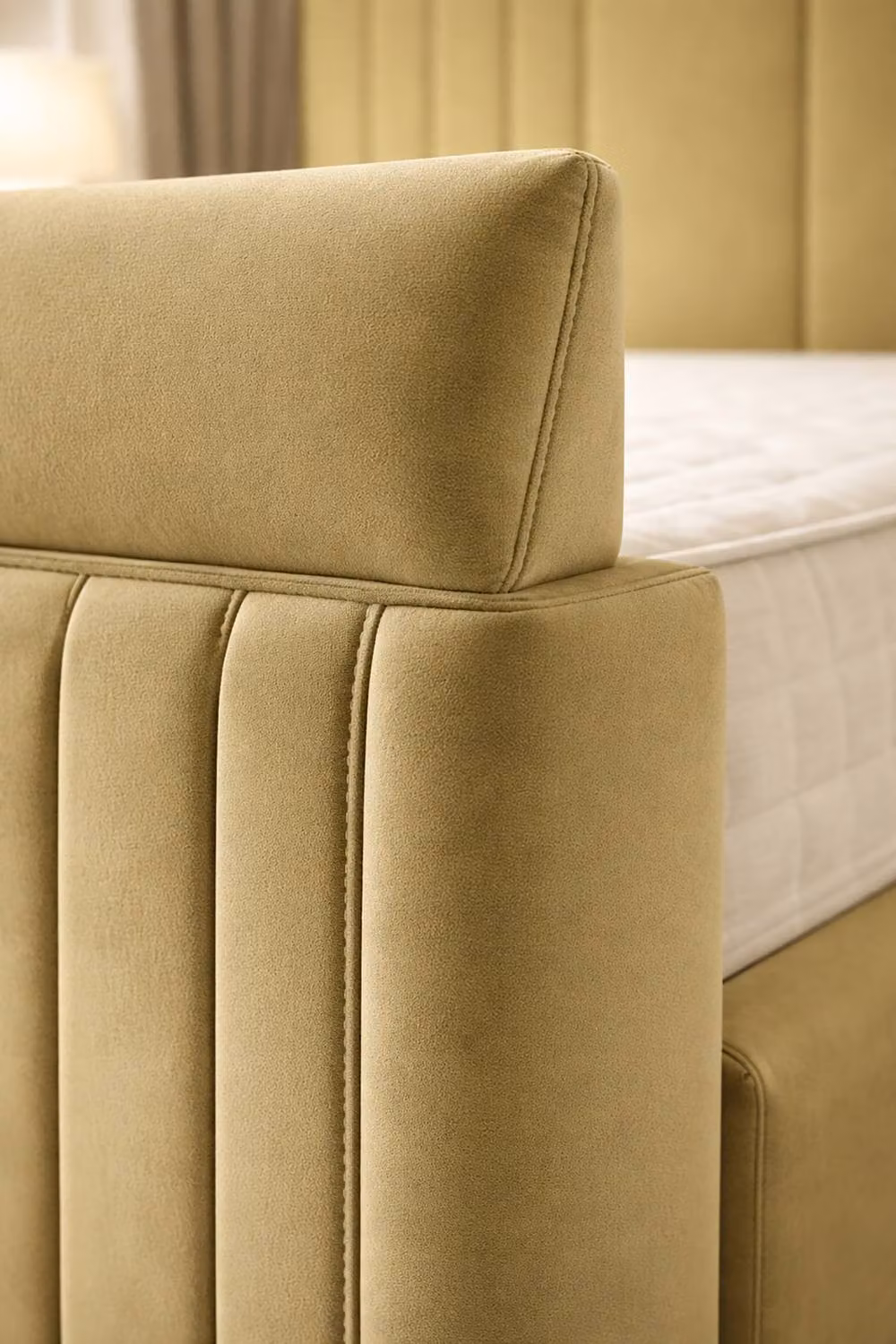 Paradise Beds Ltd Royal View Smart TV Bed Set in Green Plush Velvet, Small Double, W/D/H: 120 x 200 cm – 2