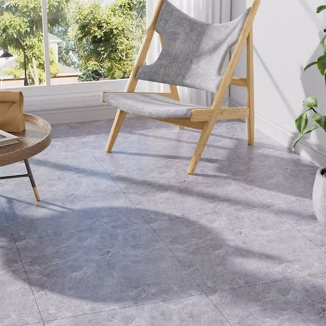 Lifeideas Grey Marbled Stone Look Self-adhesive PVC Flooring Tiles