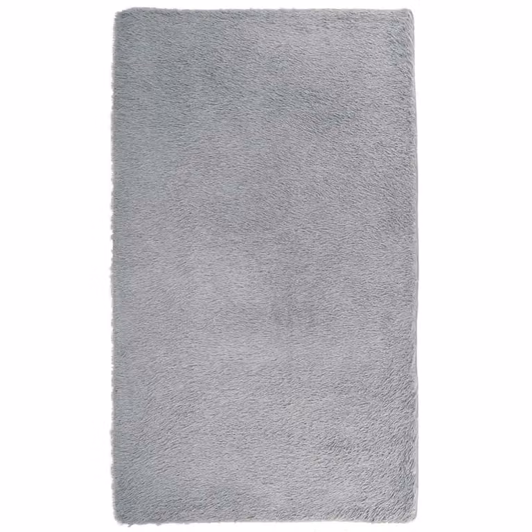 Berkfield Home Navarra Shaggy High Pile Rug in Silver Grey, W: 60 cm x L: 100 cm