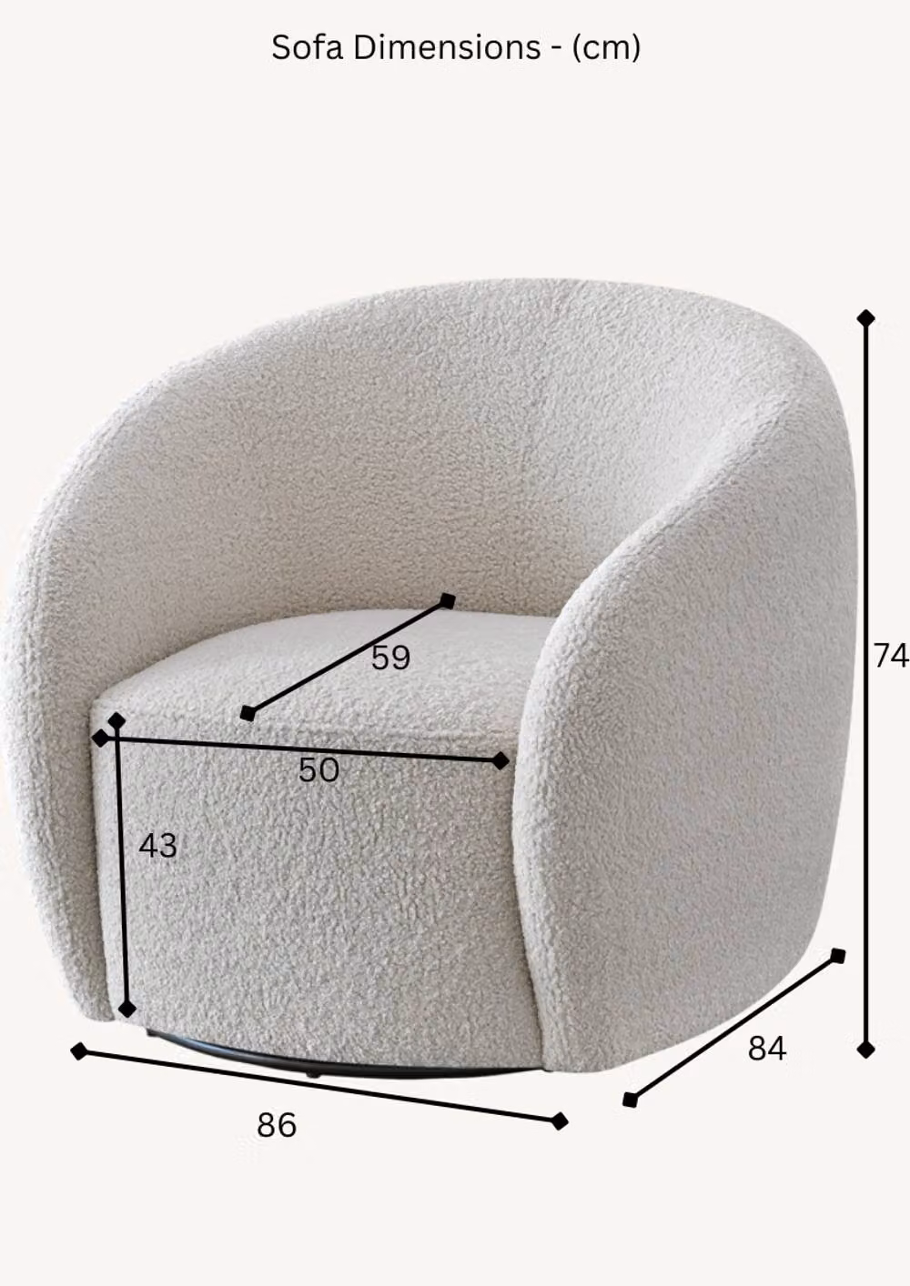 Stratus Interiors Adam Boucle Accent Chair in Grey with Solid Wood Frame, W: 87 cm, D: 78 cm, H: 72 cm – 2