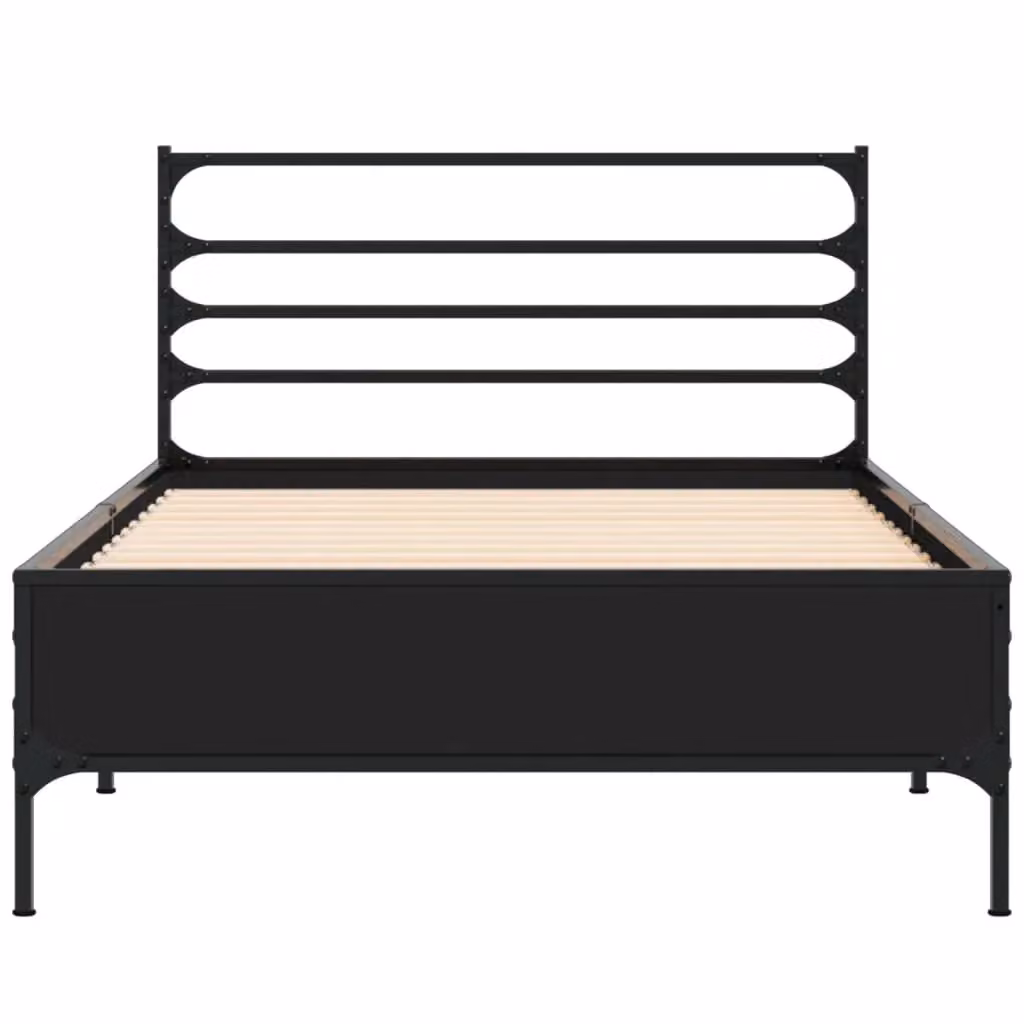 Berkfield Home Small Single Bed Frame in Black, W: 75 cm, L: 190 cm – 3