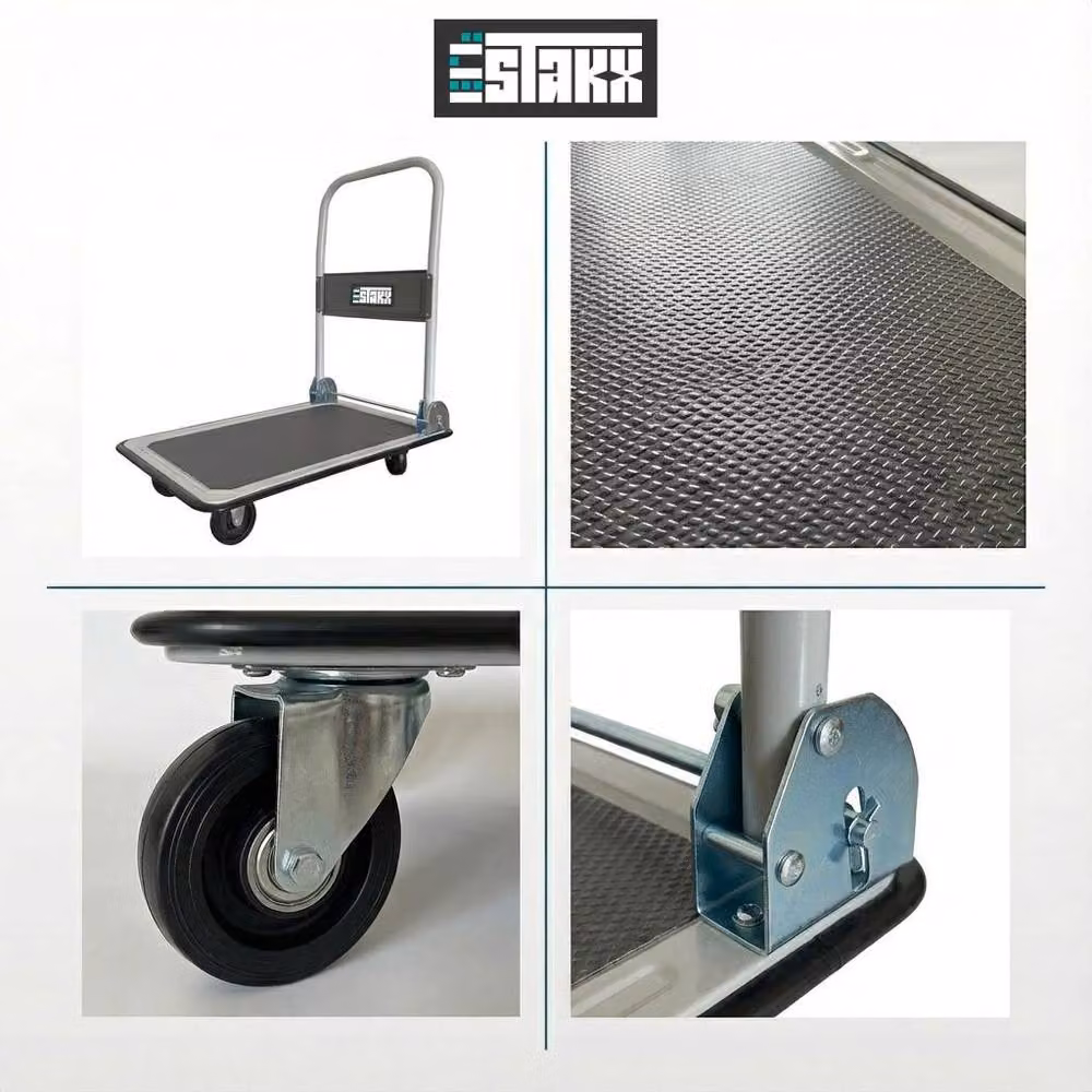 House of Home Heavy Duty Folding Steel Platform Hand Trolley, Grey – 3