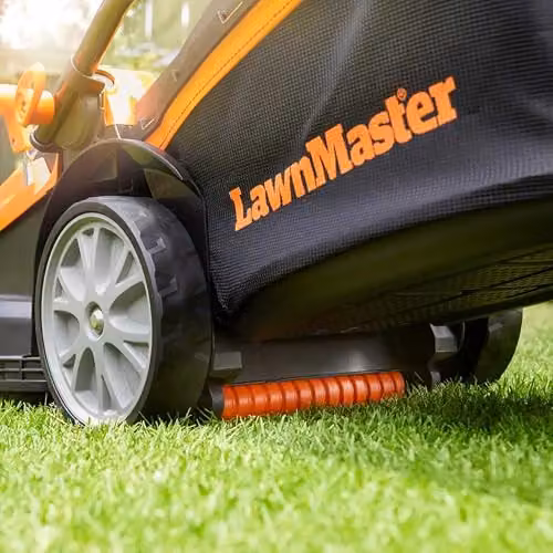 LawnMaster 37cm Electric Lawnmower with Mulching Kit and Collection Bag, Orange – 3