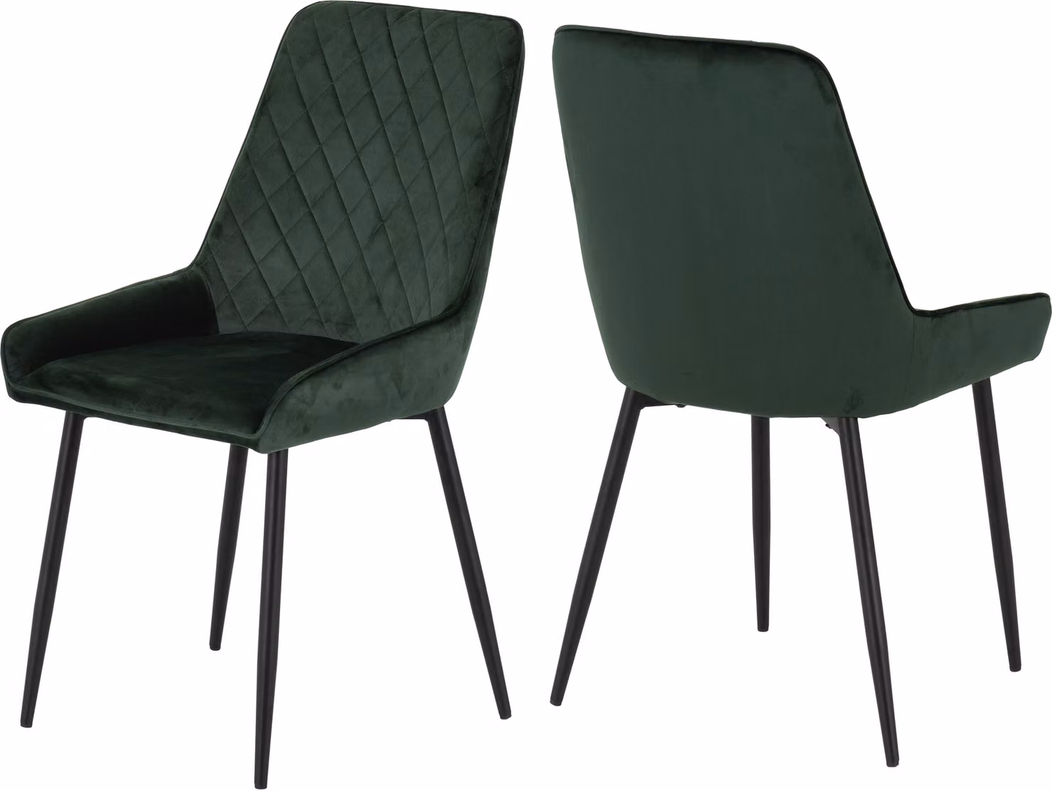 Seconique Athens Oak Rectangular Dining Set with 4 Green Upholstered Chairs – 3